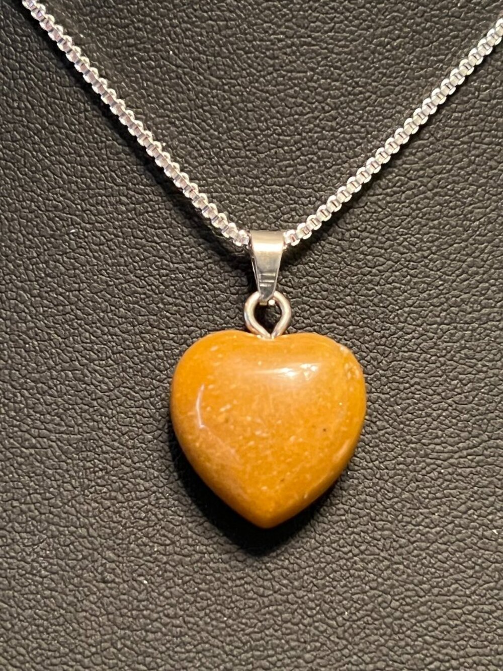 Natural Stone Heart Pendant Necklace (241)